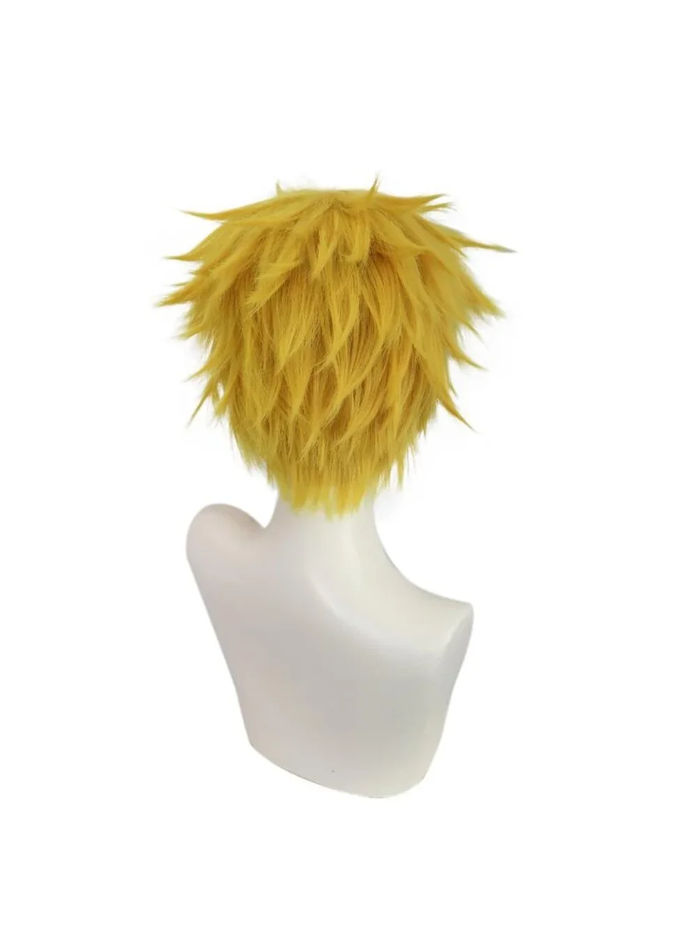 Men's Yellow Synthetic Fiber Short Blonde Golden Cosplay Modern Wigs